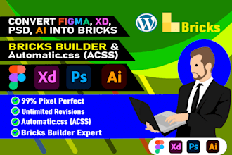 design and develop a websites with bricks builder and automatic CSS