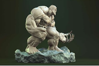 create high poly 3d sculpture,cyborg humanoid model,zbrush creature stl file,dnd