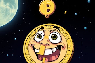 create memecoin art, funny meme, crypto meme coin art, meme coin art, comics art