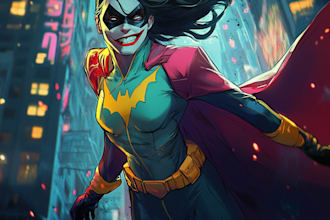 illustrate a superhero pop art portraits