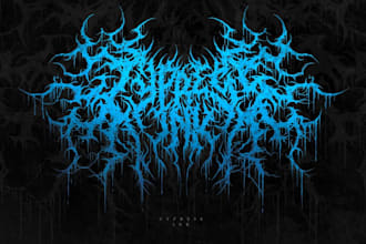 draw metal, brutal, death metal logo for your band, brand
