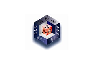make colorful monogram music movement logo