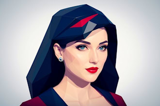 draw low poly or pop art illustration