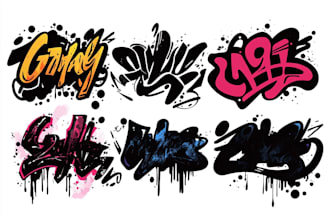 create graffiti lettering typography, text, and font logo