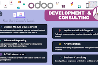 offer odoo development, consulting, and troubleshooting