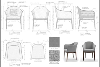 do furniture millwork drawing cnc manufacturing drawing for sofa chair