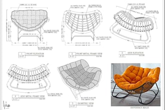 design your furniture with technical drawing and 3d view