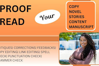 proofreading copy line editing on your manuscript story content writing document
