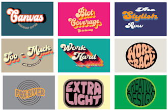 design 3d 70s vintage retro typography logo for t shirt