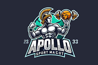 design a powerful apollo, sport, mascot logo for your team or brand