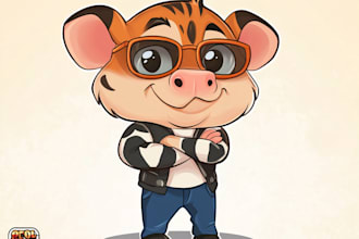 design custom cartoon character, mascot