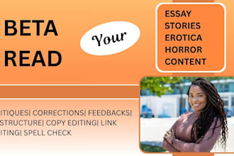 beta read your fantasy romance erotica horror manuscript novel fiction copy edit