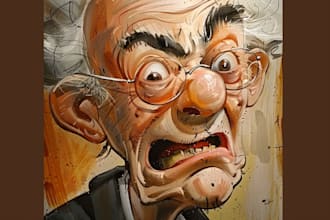create bighead cartoon caricature art for you