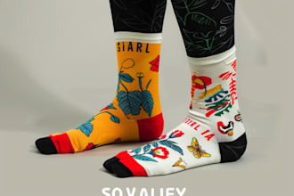 design a sneakers socks mockups for you