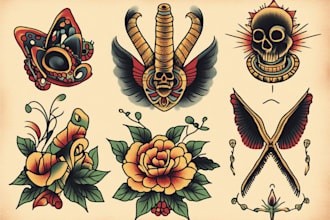 create old school or traditional tattoo design