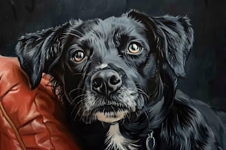 make a  pet portrait dog portrait cat portrait for you