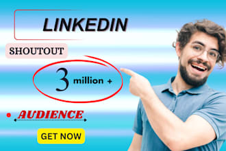shoutout and promote your content with 3 million linkedin audience, marketing