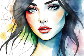 design abstract or watercolor canvas wall art in my style