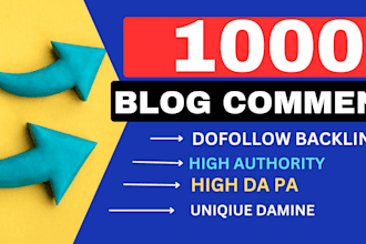 do 1000 high da google indexed blog comment backlinks