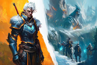 do dnd fantasy sci fi character or landscape illustration