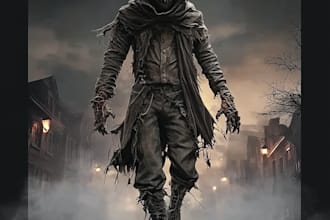 design an awesome fantasy horror character art