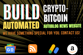 create automated crypto, bitcoin news website on wordpress for passive income