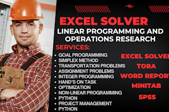 do linear programming, operations research using excel solver and lingo