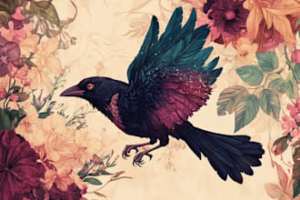 draw botanical and animal designs and patterns for you