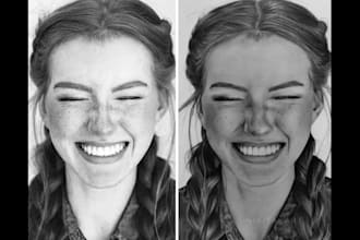 do realistic hand drawn pencil portrait, pencil sketch