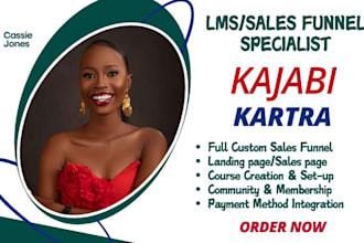 be your kajabi expert, landing pages website design sales funnel membership site