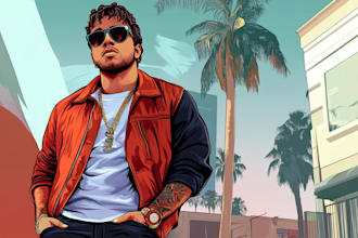 draw gta style vector cartoon portrait from your photo