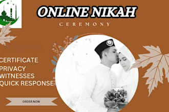 perform an online nikah ceremony as a professional imam