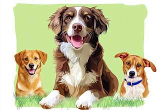 draw your pets, dog, animal into cartoon vector portrait