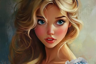 draw cartoon character portrait in disney style