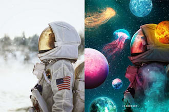 do photoshop editing, realistic photo manipulation