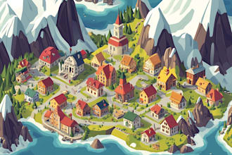 draw a unique vector or isometric map