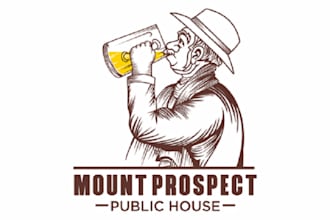make awesome public house and drink logo