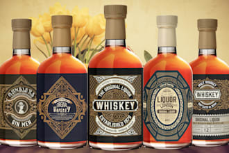 do label or logo for wine,tequila,gin,alcohol,bourbon,beverage,cocktail, whiskey