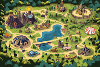 can do vector map illustration