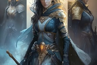 do character design and concept art, fantasy illustration