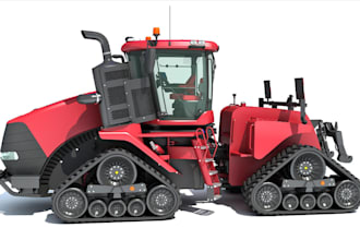 fix 3d tractor, automobile cad design parts,3d machinery design, excavator