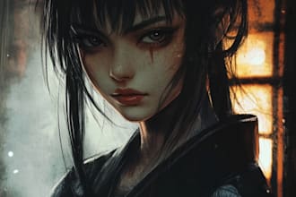 do anime and manga character art illustration, chibi