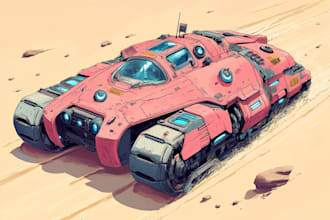 draw a game art, spaceship or vehicle design