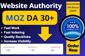 increase domain authority moz da 30 plus
