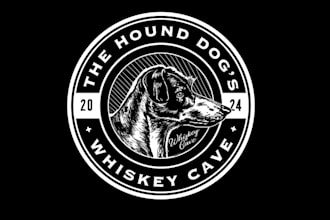 make trendy whiskey hunting themed party logo