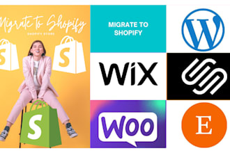 migrate move transfer clone wix wordpress woocommerce etsy ebay to shopify store