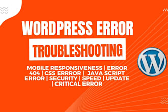 troubleshoot on your wordpress or woocommerce any issue, error or bug