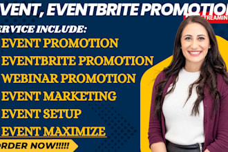 do eventbrite setup, event, promotion and marketing for your targeted audience