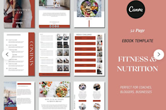 design health and fitness ebook, pdf lead magnet, gym book , workout plan