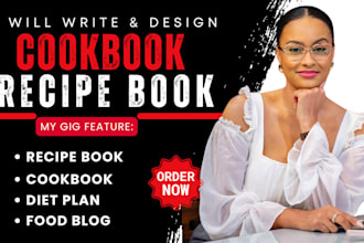 write cookbook recipe book, ebook cookbook design, cookbook formatting food blog